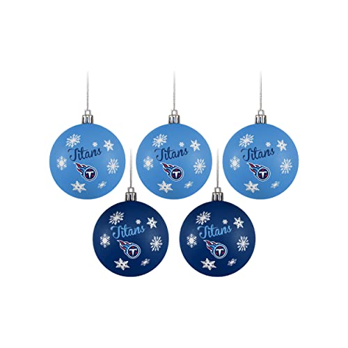 FOCO Tennessee Titans NFL 5 Pack Shatterproof Ball Ornament Set - 757 Sports Collectibles
