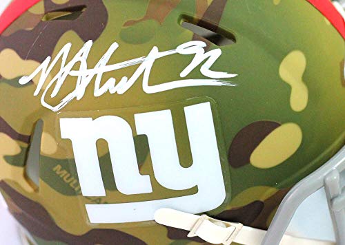 Michael Strahan Autographed New York Giants CAMO Speed Mini Helmet - Beckett W Auth WHITE - 757 Sports Collectibles