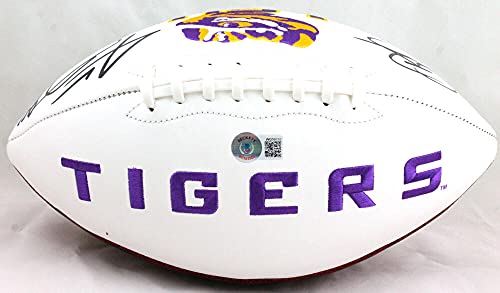 Jarvis Landry/Odell Beckham Autographed LSU Tigers Logo Football-Beckett W Holo Black - 757 Sports Collectibles
