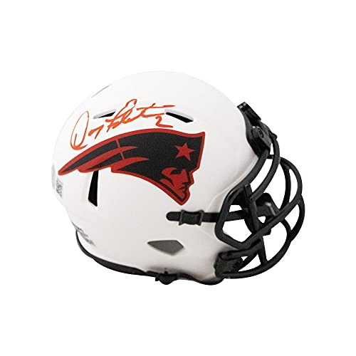 Doug Flutie Autographed New England Patriots Lunar Eclipse Mini Football Helmet - BAS COA - 757 Sports Collectibles