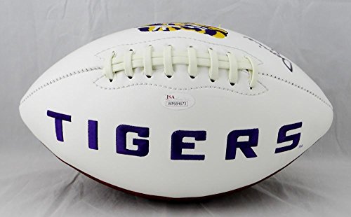 Derrius Guice Autographed LSU Tigers Logo Football- JSA Witness Auth - 757 Sports Collectibles