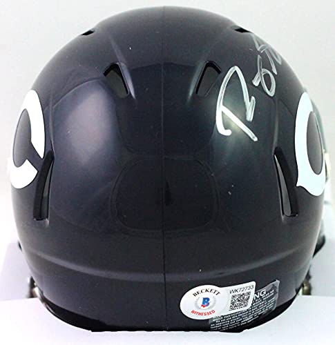 Roquan Smith Autographed Chicago Bears Speed TB Mini Helmet- Beckett W Silver - 757 Sports Collectibles