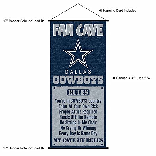 WinCraft Dallas Cowboys Man Cave Fan Banner Wall Door Scroll - 757 Sports Collectibles