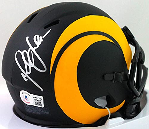 Marshall Faulk Autographed St. Louis Rams Eclipse Mini Helmet - Beckett WSilver - 757 Sports Collectibles