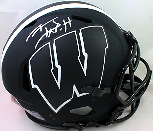 TJ Watt Signed Wisconsin Badgers F/S Eclipse Speed Authentic Helmet- Beckett W Hologram - 757 Sports Collectibles