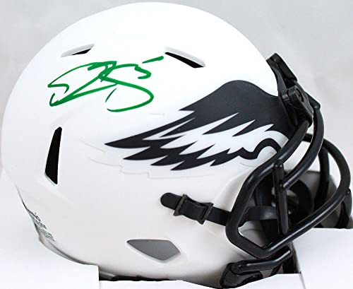 Donovan McNabb Autographed Philadelphia Eagles Lunar Speed Mini Helmet-Beckett W Hologram Green - 757 Sports Collectibles