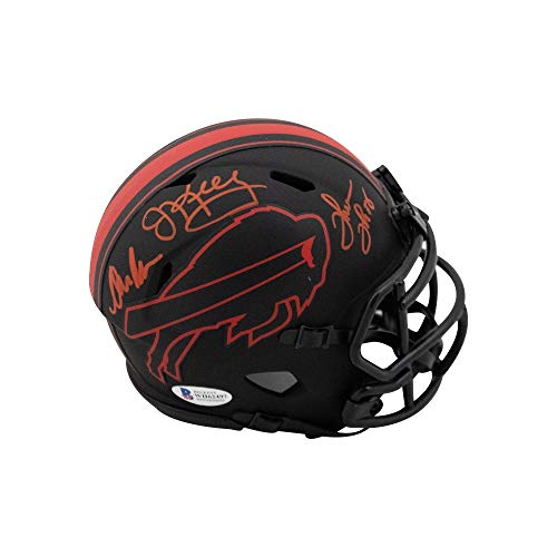 Bills Dynasty Kelly Reed Thomas Autographed Bills Eclipse Mini Football Helmet BAS - 757 Sports Collectibles