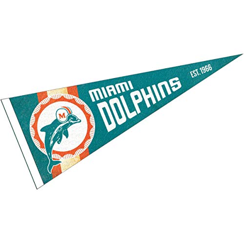 WinCraft Miami Dolphins Throwback Vintage Retro Pennant Flag - 757 Sports Collectibles