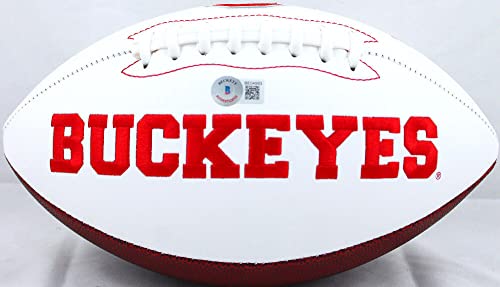Jaxon Smith-Njigba Autographed Ohio State Buckeyes Logo Football-Beckett Hologram Black - 757 Sports Collectibles
