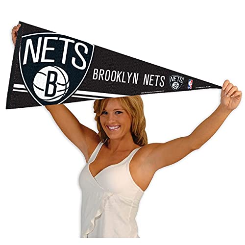 WinCraft Brooklyn Nets Pennant Full Size 12" X 30" - 757 Sports Collectibles