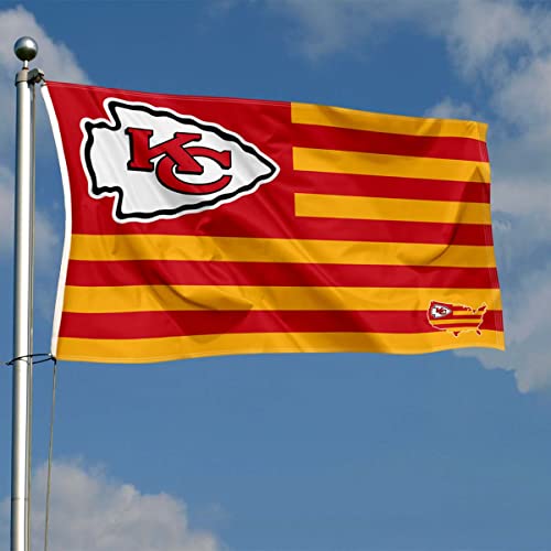 WinCraft Kansas City Chiefs USA American Nation Stripes 3x5 Grommet Flag - 757 Sports Collectibles
