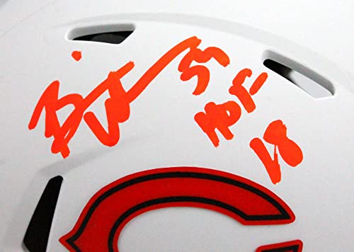 Brian Urlacher Autographed Chicago Bears Lunar Speed Mini Helmet w/HOF-Beckett W Hologram Orange - 757 Sports Collectibles