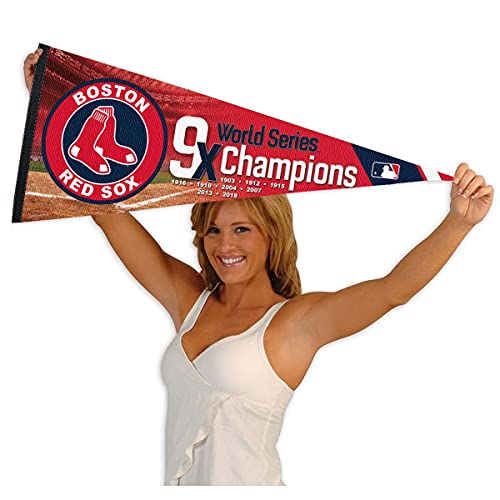 WinCraft Red Sox 9 Time Champions Pennant Flag - 757 Sports Collectibles