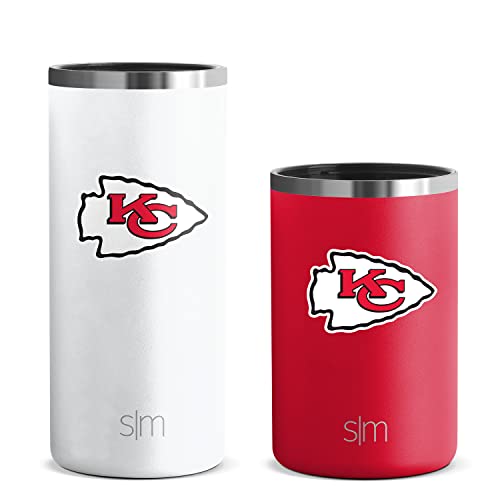 Simple Modern Officially Licensed NFL Can Cooler Insulated Stainless Steel  Sleeve for Standard and Slim 12oz Cans, Beer, Soda, and More, 2-Pack,  Kansas City Chiefs