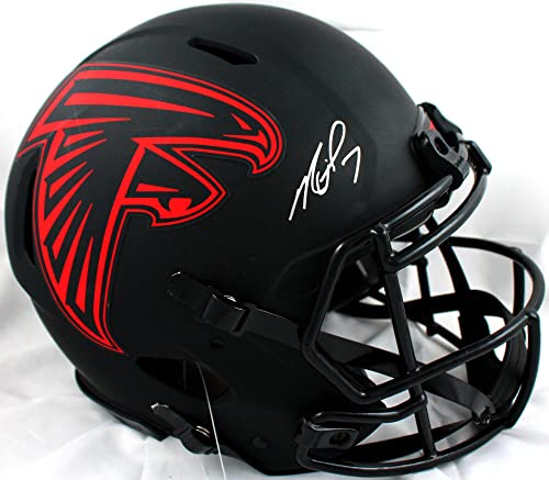 Michael Vick Autographed Atlanta Falcons F/S Eclipse Speed Authentic Helmet-Beckett W Hologram Silver - 757 Sports Collectibles