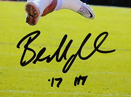 Baker Mayfield Autographed Oklahoma Sooners 16x20 HM In Air Photo w/ 17 HT - Beckett W Auth Black - 757 Sports Collectibles