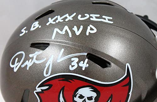 Dexter Jackson Autographed Tampa Bay Buccaneers Speed Mini Helmet w/SB MVP-Prova White - 757 Sports Collectibles