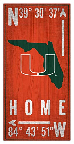 Fan Creations NCAA Miami Hurricanes Unisex University of Miami Coordinate Sign, Team Color, 6 x 12 - 757 Sports Collectibles