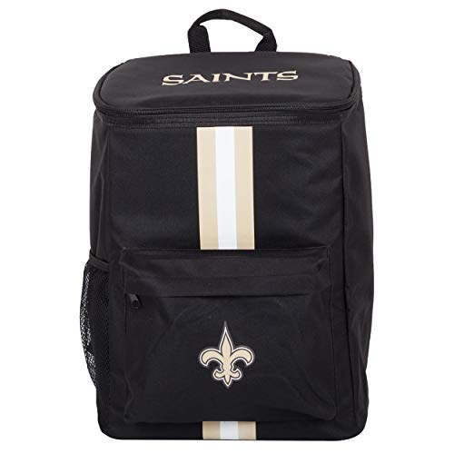 FOCO Cooler Backpack – Portable Soft Sided Ice Chest – Insulated Bag Holds 36 Cans (New Orleans Saints) - 757 Sports Collectibles