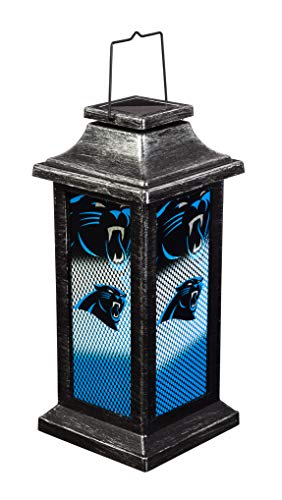 Team Sports America Light Up Solar Garden Lantern for Carolina Panthers Fans 4.4 x 10 x 4.4 Inches - 757 Sports Collectibles