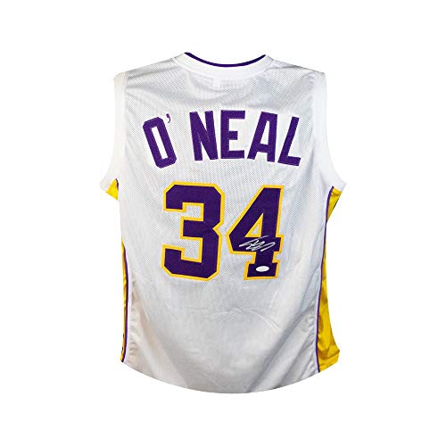 Shaquille O'Neal Autographed Los Angeles Lakers Custom White Basketball Jersey - JSA COA - 757 Sports Collectibles
