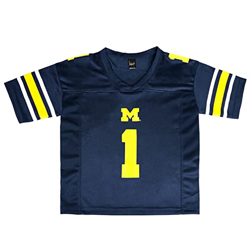 Little King NCAA Infant/Toddler-Touchdown Pass Team Football Jersey-Michigan Wolverines-Navy #1-12 Months - 757 Sports Collectibles