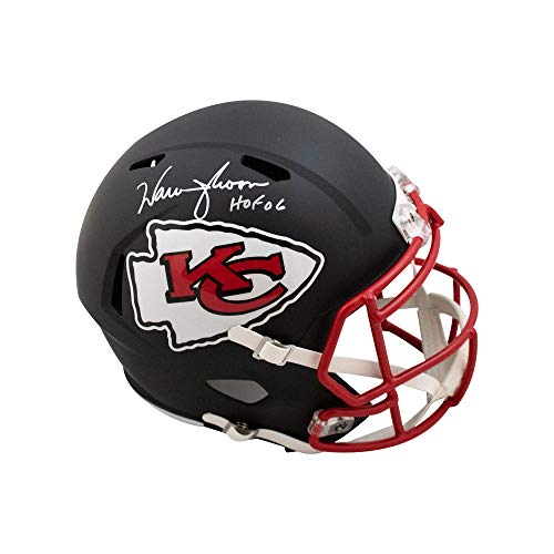 Warren Moon HOF 06 Autographed Kansas City Chiefs Flat Black Replica Full-Size Football Helmet - BAS COA - 757 Sports Collectibles