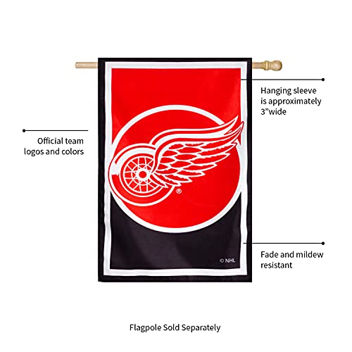 Team Sports America NHL Double Sided Detroit Red Wings House Flag Officially Licensed Sports Flag for Home Office Yard Sports Gift - 757 Sports Collectibles