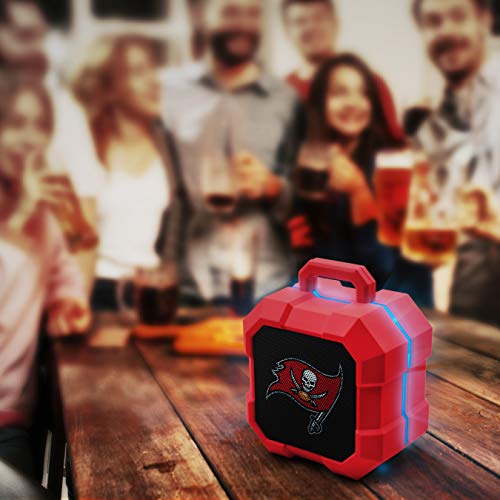 NFL Tampa Bay Buccaneers Shockbox LED Wireless Bluetooth Speaker, Team Color - 757 Sports Collectibles
