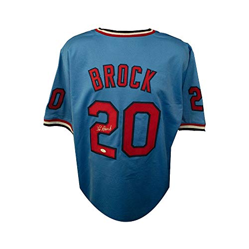 Lou Brock Autographed St. Louis Cardinals Custom Blue Baseball Jersey - JSA COA (B) - 757 Sports Collectibles