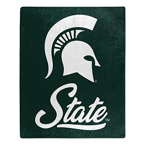 NORTHWEST NCAA Michigan State Spartans Raschel Throw Blanket, 50" x 60", Signature - 757 Sports Collectibles