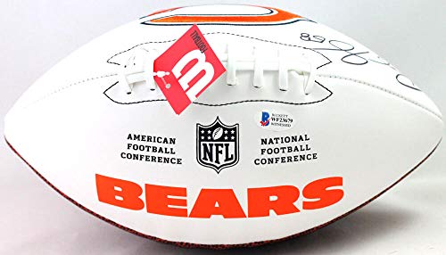Roquan Smith Autographed Chicago Bears Wilson Logo Football- Beckett Witness Authenticated - 757 Sports Collectibles