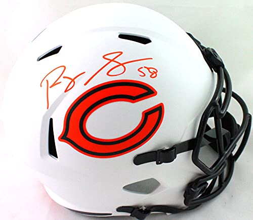Roquan Smith Autographed Chicago Bears Lunar Speed F/S Helmet- Beckett W Orange - 757 Sports Collectibles