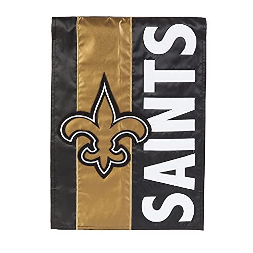 Team Sports America NFL New Orleans Saints Embroidered Logo Applique House Flag, 28 x 44 inches Indoor Outdoor Double Sided Decor for Football Fans - 757 Sports Collectibles