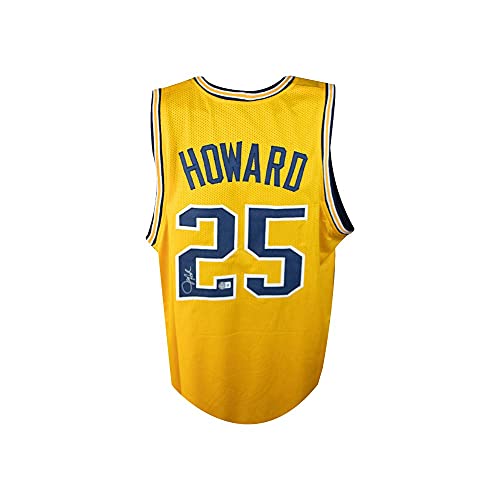 Juwan Howard Autographed Michigan Wolverines Custom Yellow Basketball Jersey - BAS COA - 757 Sports Collectibles