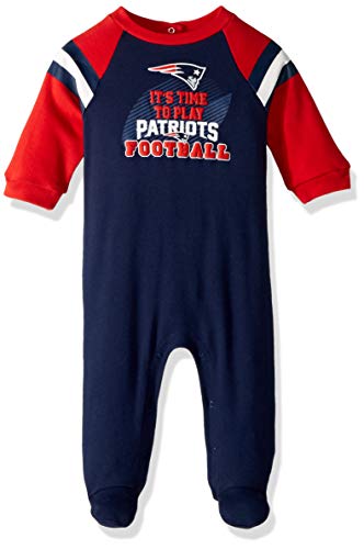 NFL New England Patriots Team Sleep And Play Footies, red/blue/white New England Patriots, 3-6 Months - 757 Sports Collectibles