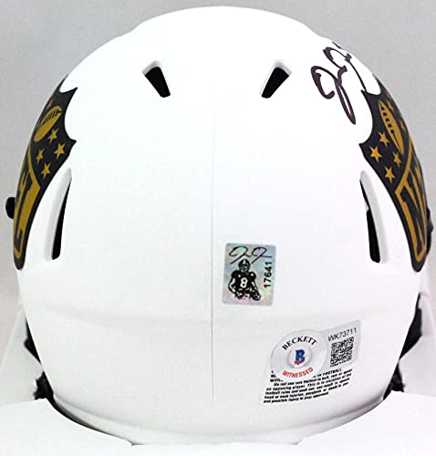 Josh Jacobs Autographed NFL Shield Lunar Mini Helmet- Beckett W Black - 757 Sports Collectibles