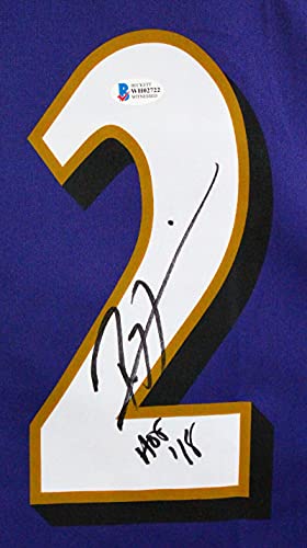 Ray Lewis Autographed Purple Nike Authentic Pro Style Jersey W/HOF- Beckett W Black - 757 Sports Collectibles