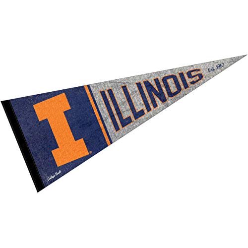 Illinois Fighting Illini Pennant Throwback Vintage Banner - 757 Sports Collectibles