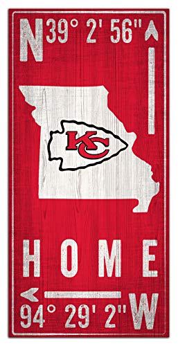 Fan Creations NFL Kansas City Chiefs Unisex Kansas City Chiefs Coordinate Sign, Team Color, 6 x 12 - 757 Sports Collectibles