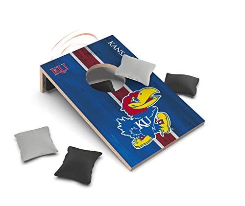 SOAR NCAA Tabletop Cornhole Game and Bluetooth Speaker, Kansas Jayhawks - 757 Sports Collectibles