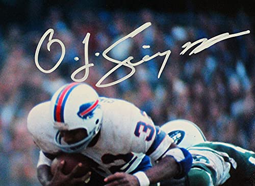 OJ Simpson Autographed Buffalo Bills Falling Down 8x10 HM Photo- JSA W White - 757 Sports Collectibles
