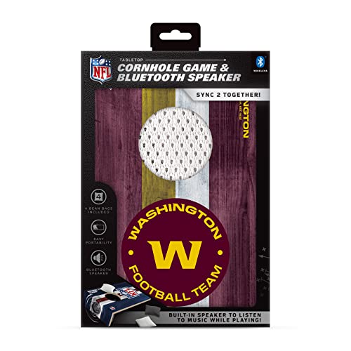 SOAR NFL Tabletop Cornhole Game and Bluetooth Speaker, Washington Commanders - 757 Sports Collectibles