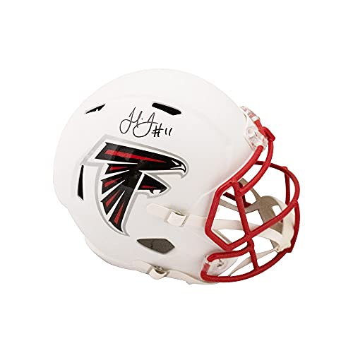 Julio Jones Autographed Falcons Flat White Replica Full-Size Football Helmet - BAS COA - 757 Sports Collectibles