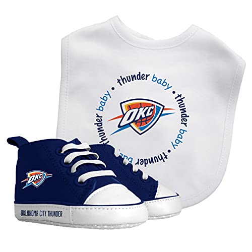 NBA Oklahoma City Thunder Unisex OKC30002Bib & Prewalker Gift Set - Oklahoma City Thunder, See description, See description - 757 Sports Collectibles