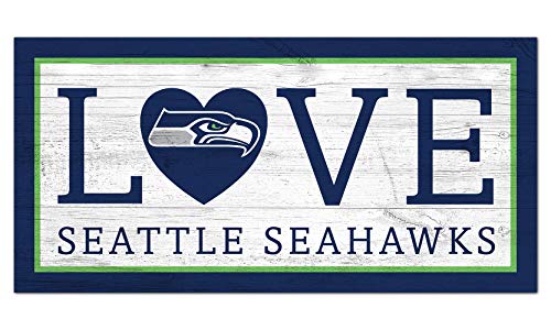 Fan Creations NFL Seattle Seahawks Unisex Seattle Seahawks Love Sign, Team Color, 6 x 12 - 757 Sports Collectibles