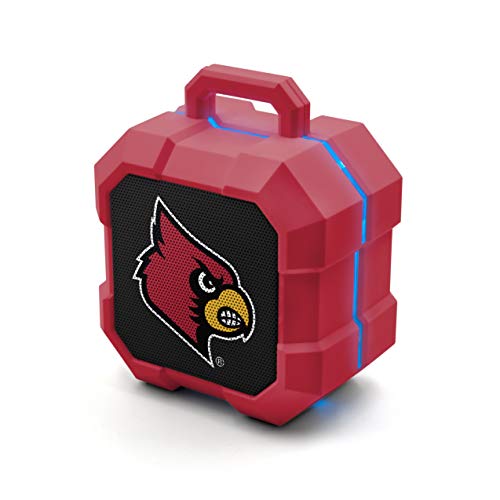 NCAA Louisville Cardinals Shockbox LED Wireless Bluetooth Speaker, Team Color - 757 Sports Collectibles
