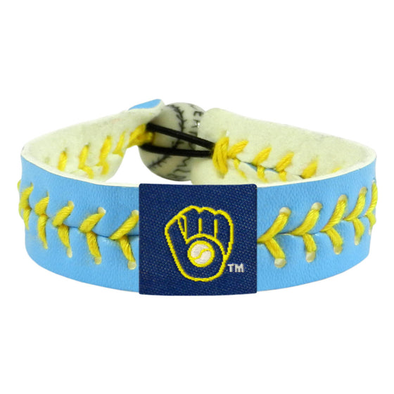 Milwaukee Brewers Bracelet Team Color Baseball Columbia Blue CO - 757 Sports Collectibles