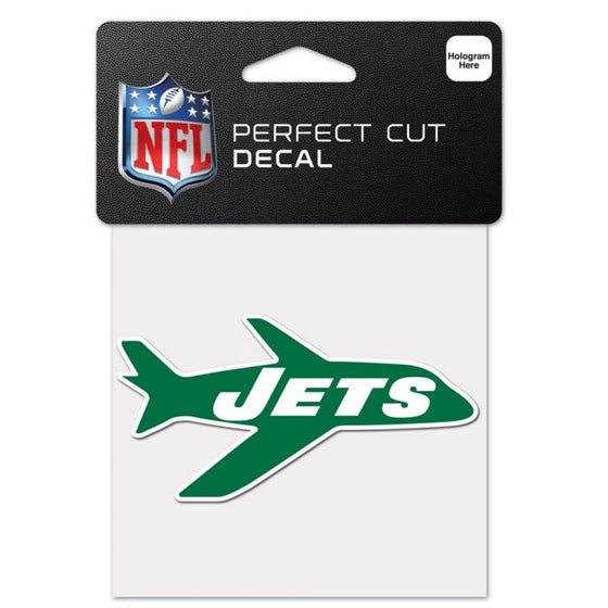 NEW YORK JETS / CLASSIC LOGO RETRO PERFECT CUT COLOR DECAL 4" X 4"