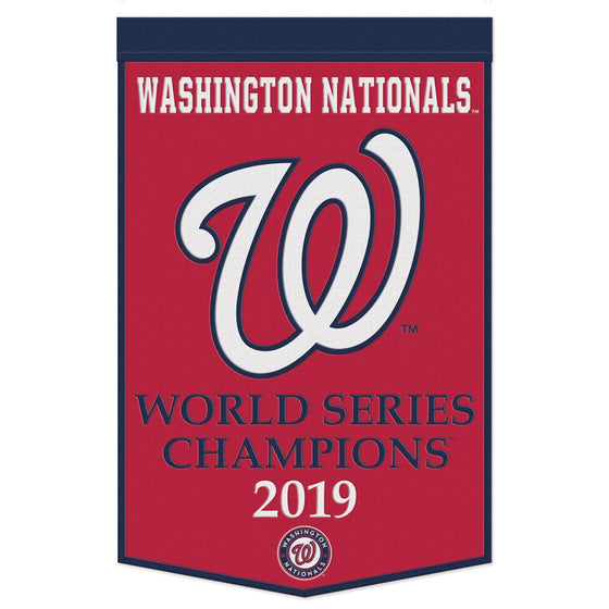 Washington Nationals Banner Wool 24x38 Dynasty Champ Design - Special Order